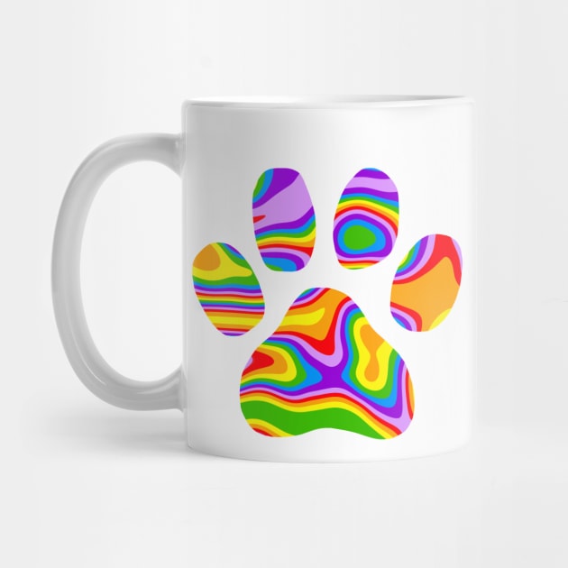 RAINBOW Puppy Paw Print by SartorisArt1